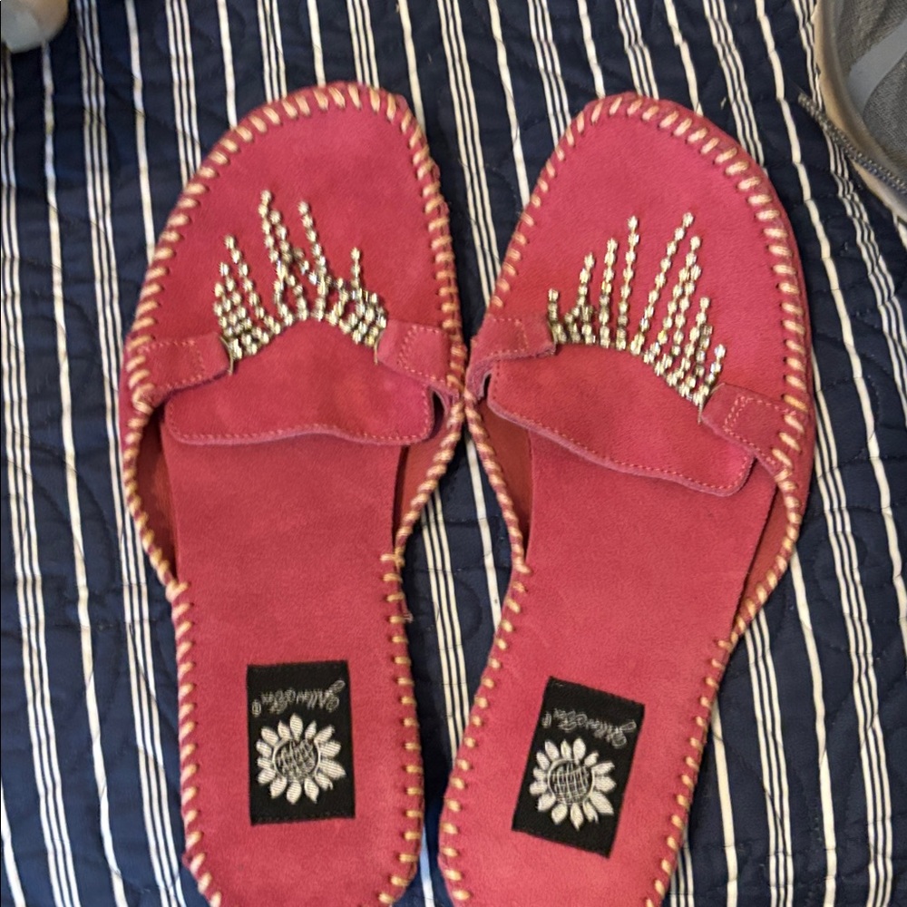 Yellow Box Pink Rhinestone mules